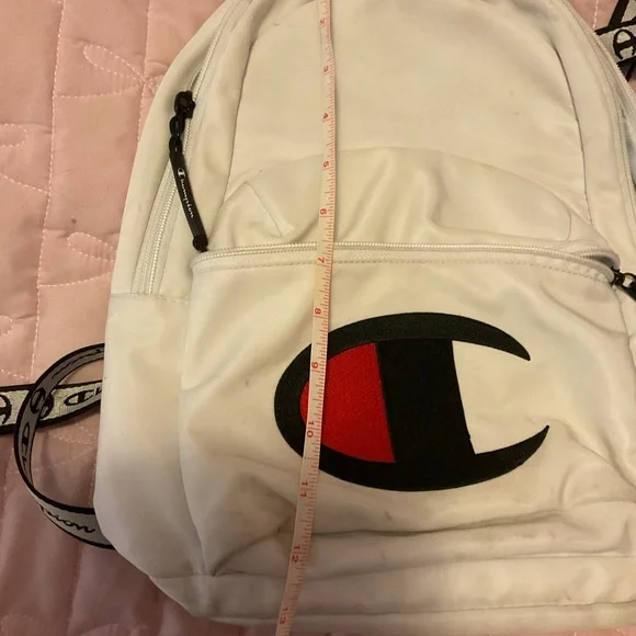 Champion White and Black Backpack with Red Logo - Picture 11 of 13